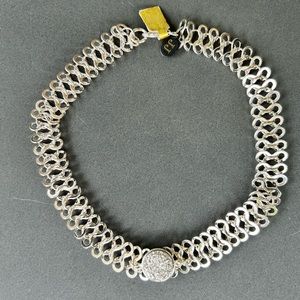 Gorgeous silver drusy & silver plated necklace